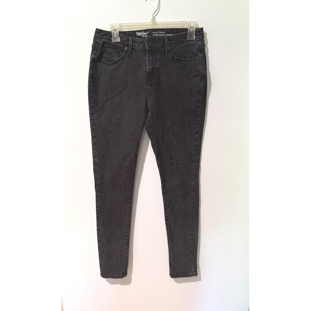 Mossimo Curvy Skinny Jeans 6R Black Power Stretch Y2K Mall Goth Emo 28 Waist - Picture 3 of 8